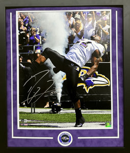 Baltimore Ravens Ray Lewis Hand Signed Autographed 16x20 Photo Custom Framed & Suede Matted with Beckett COA