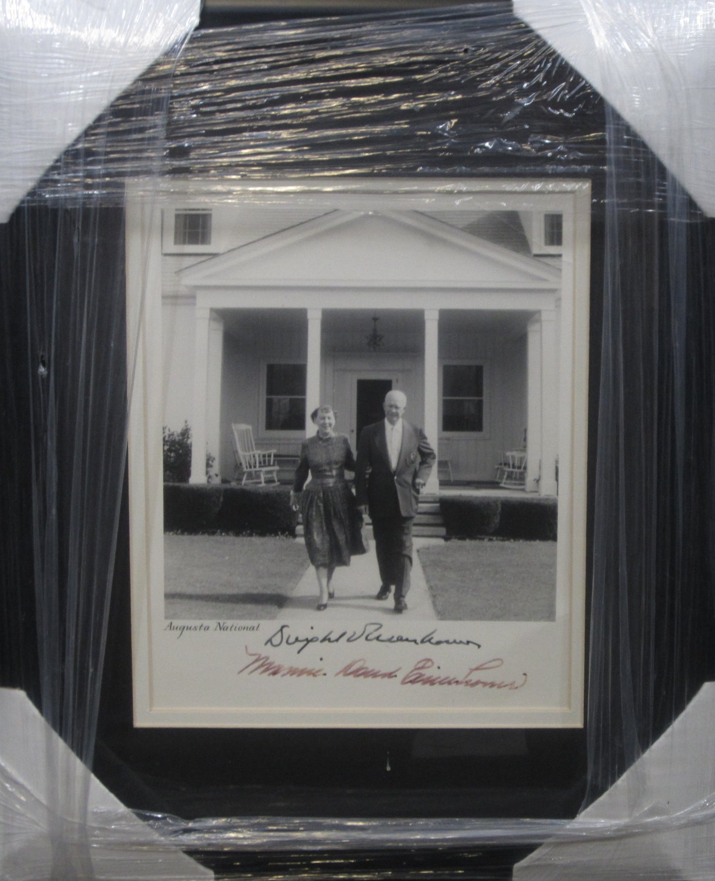United States 34th President Dwight Eisenhower & First Lady Mamie Eisenhower Dual Hand Signed Autographed 8x10 Photo Framed & Matted with JSA Full Letter COA