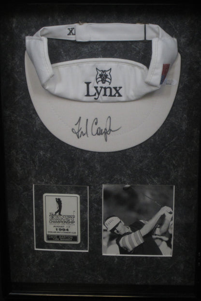 American Golfer Fred Couples Signed Golf Visor Framed & Matted with JSA COA