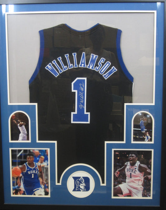 Duke University Blue Devils Zion Williamson Signed Jersey Framed & Matted with COA