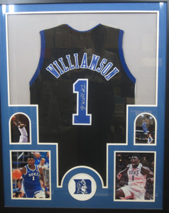 Duke University Blue Devils Zion Williamson Signed Jersey Framed & Matted with COA