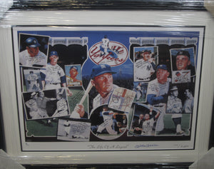 New York Yankees Mickey Mantle Signed Limited Edition "The Life of a Legend" Collage Print Framed & Matted with Full Letter COA