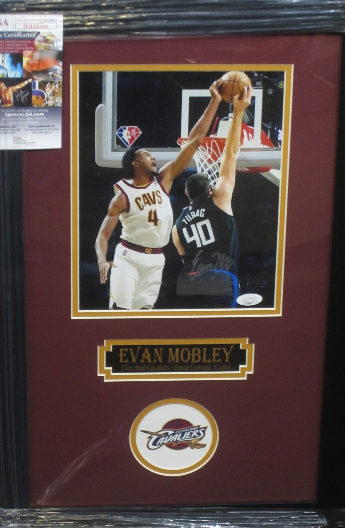 Cleveland Cavaliers Evan Mobley Hand Signed Autographed 8x10 Photo Custom Framed & Matted with JSA COA