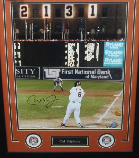 Baltimore Orioles Cal Ripken Hand Signed Autographed 16x20 Photo Custom Framed & Matted with COA