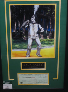 The Wizard of Oz "Tin Man" Jack Haley Signed Check with 8x10 Photo Framed & Matted with COA
