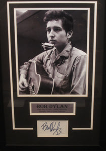 American Singer-Song Writer Bob Dylan Signed Slab Cut with 8x10 Photo Framed & Matted with P.A.A.S Full Letter COA
