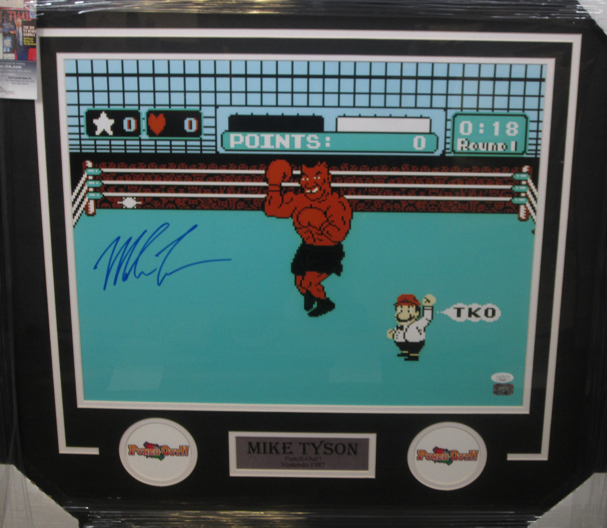 Punch-Out!! Video Game Mike Tyson Signed 16x20 Photo Framed & Matted w ...