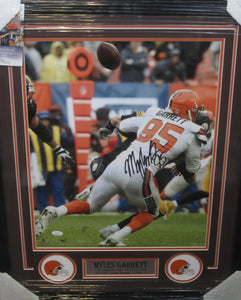 Cleveland Browns Myles Garrett Signed 16x20 Photo Framed & Matted with JSA COA