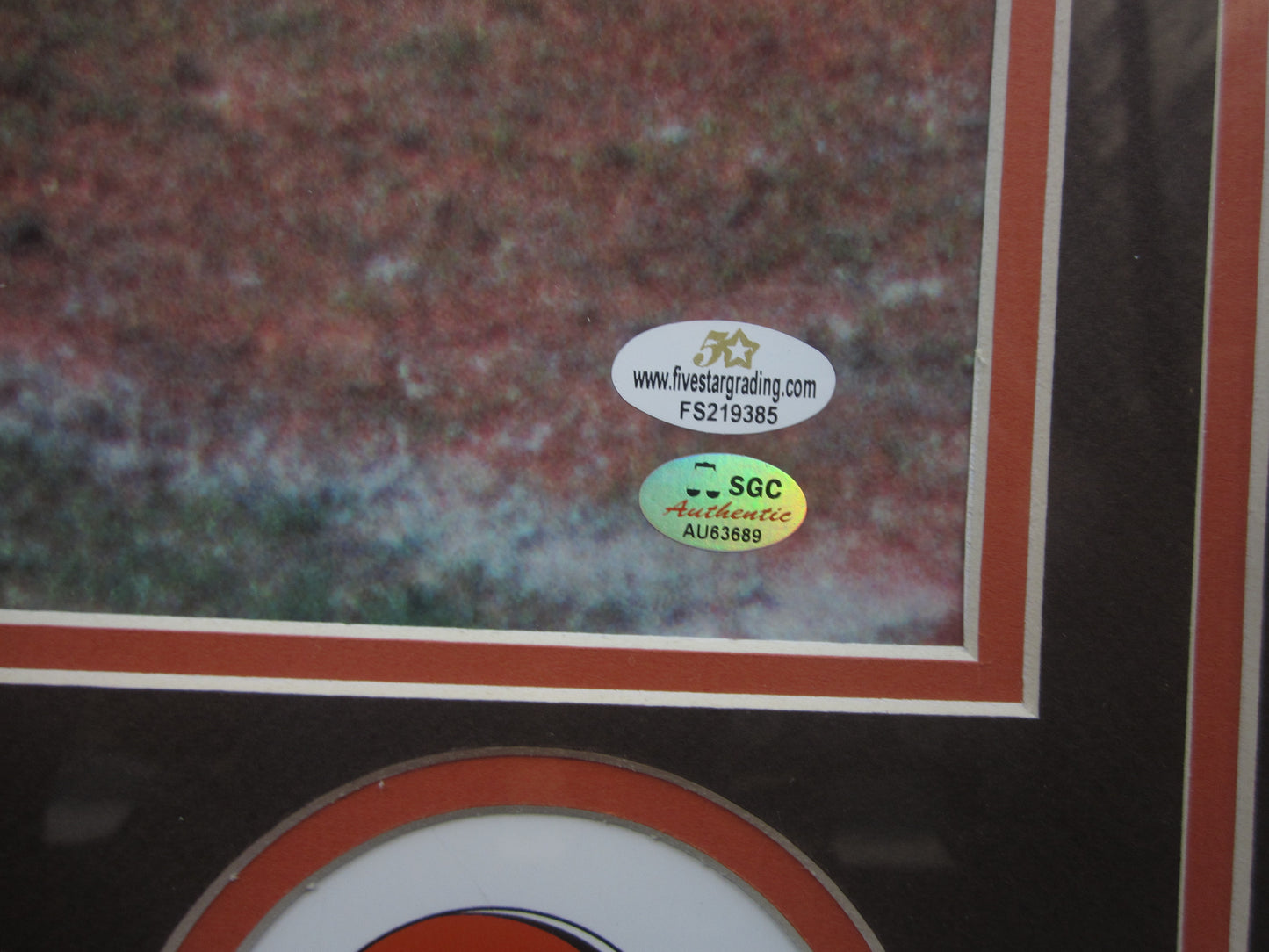 Cleveland Browns Bernie Kosar & Kevin Mack Dual Hand Signed Autographed 16x20 Photo Framed & Matted with SGC COA