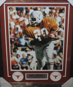 University of Texas Longhorns Earl Campbell Signed 16x20 Photo Framed & Matted with BECKETT COA