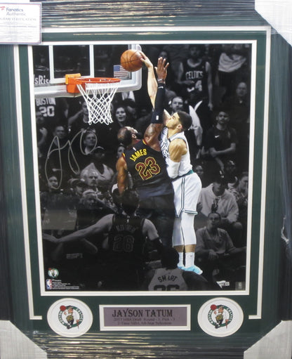 Boston Celtics Jayson Tatum Hand Signed Autographed 16x20 Photo Custom Framed & Matted with FANATICS Authentic COA