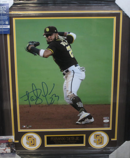 San Diego Padres Fernando Tatis Jr. Hand Signed Autographed 16x20 Photo Custom Framed & Matted with JSA COA