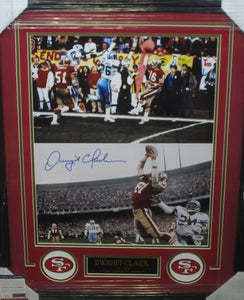 San Francisco 49ers Dwight Clark Signed 16x20 Photo Framed & Matted with PSA COA