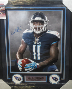 Tennessee Titans A.J. Brown SIGNED Framed Matted 16x20 Photo With JSA COA
