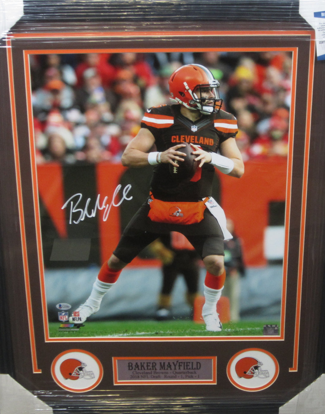 Cleveland Browns Baker Mayfield SIGNED Framed Matted 16x20 Photo With BECKETT COA
