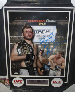 UFC Heavyweight Champion Stipe Miocic Signed 16x20 Collage Photo Framed & Matted with JSA COA