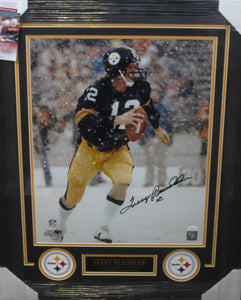 Pittsburgh Steelers Terry Bradshaw SIGNED Framed Matted 16x20 Photo With JSA COA