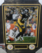 Load image into Gallery viewer, Pittsburgh Steelers T.J. Watt Signed 16x20 Photo Framed &amp; Matted with JSA COA TJ