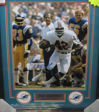 Load image into Gallery viewer, Miami Dolphins Paul Warfield Signed 16x20 Photo with 17-0 Inscription Framed &amp; Matted with CAS COA