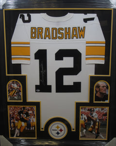 Pittsburgh Steelers Terry Bradshaw Signed Jersey Framed & Matted with BECKETT COA