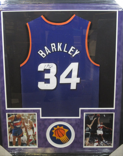 Phoenix Suns Charles Barkley Hand Signed Autographed Custom Purple Jersey Framed & Suede Matted with COA