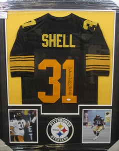 Pittsburgh Steelers Donnie Shell SIGNED Framed Matted Jersey With JSA COA