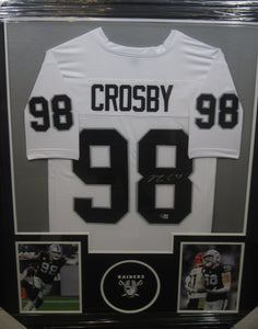 Las Vegas Raiders Maxx Crosby SIGNED Framed Matted Jersey With BECKETT COA