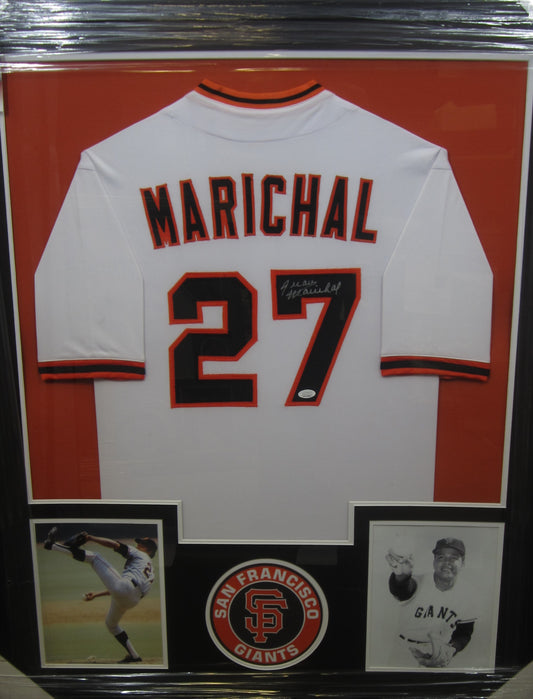 San Francisco Giants Juan Marichal Hand Signed Autographed Custom White Jersey Framed & Matted with JSA COA