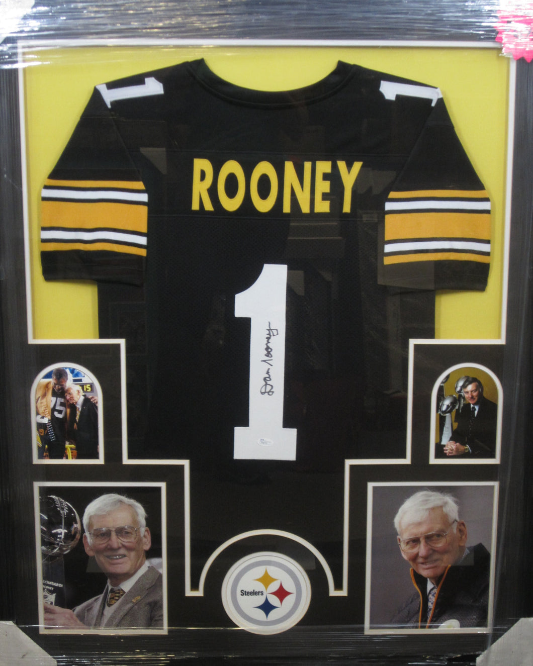 Pittsburgh Steelers Dan Rooney Signed Jersey Framed & Matted with JSA COA