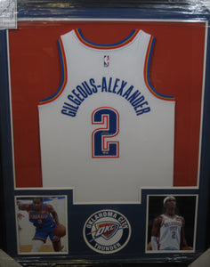 Oklahoma City Thunder Shai Gilgeous-Alexander Signed Jersey Framed & Matted with FANATICS Authentic COA