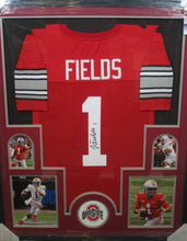Load image into Gallery viewer, The Ohio State University Buckeyes Justin Fields Signed Jersey Framed &amp; Matted with JSA COA