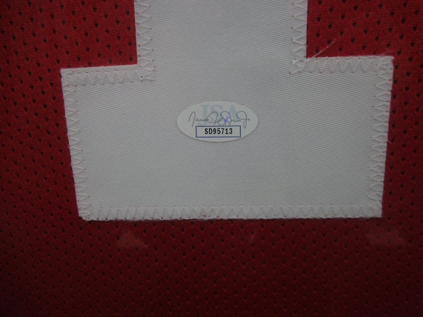 The Ohio State University Buckeyes Justin Fields Hand Signed Autographed Custom Red Jersey Framed & Matted with JSA COA