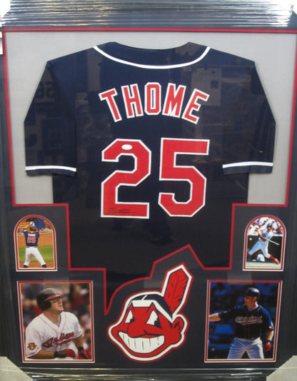 Cleveland Indians Jim Thome Signed Jersey Framed & Matted with JSA COA