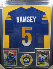 Load image into Gallery viewer, Los Angeles Rams Jalen Ramsey Signed Jersey Framed &amp; Matted with JSA COA