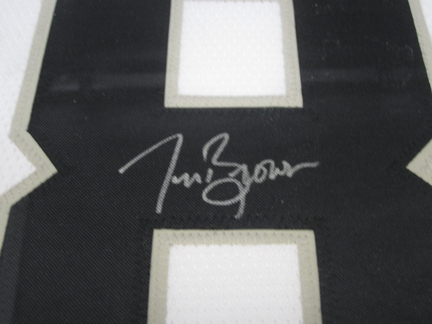 Oakland Raiders Willie Brown Hand Signed Autographed Custom White Jersey Framed & Suede Matted with COA