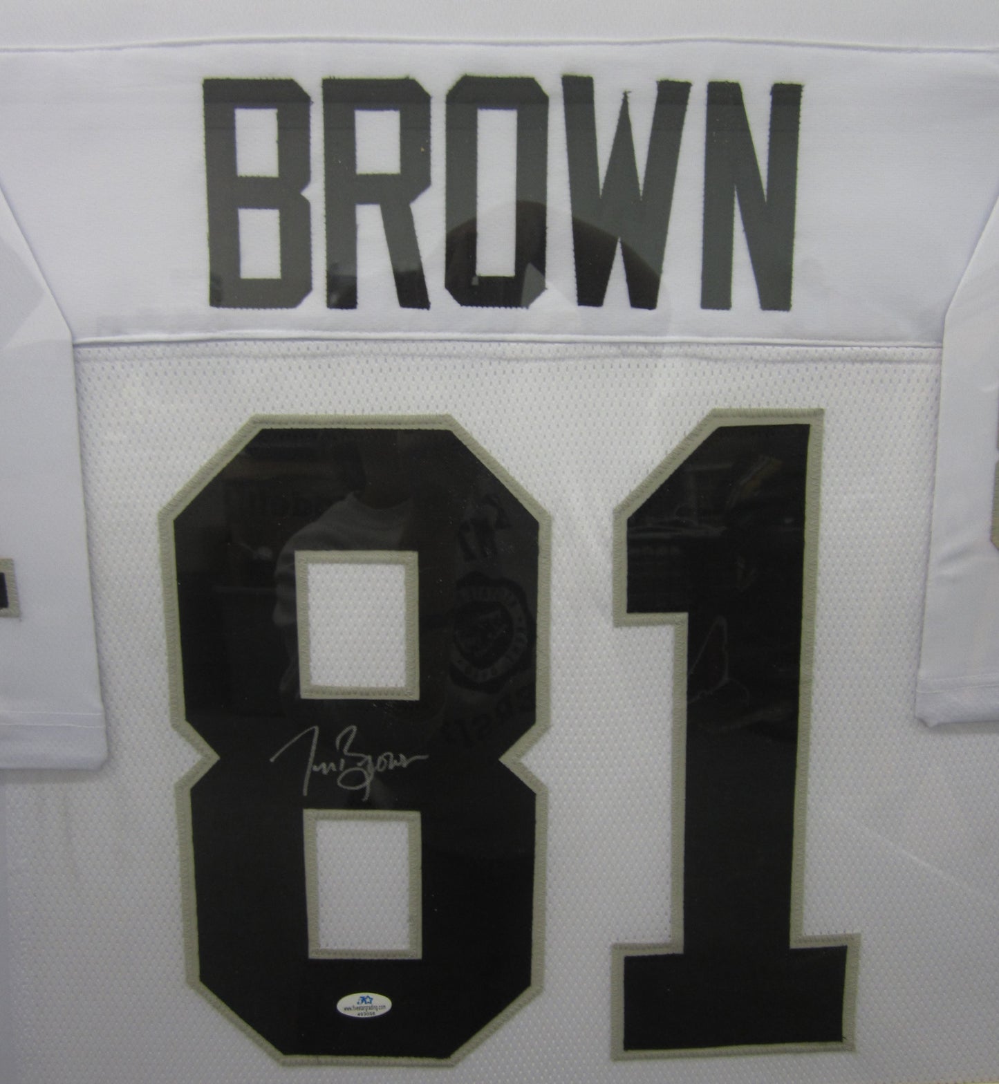 Oakland Raiders Willie Brown Hand Signed Autographed Custom White Jersey Framed & Suede Matted with COA