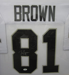 Oakland Raiders Willie Brown Signed Jersey Framed & Suede Matted with COA