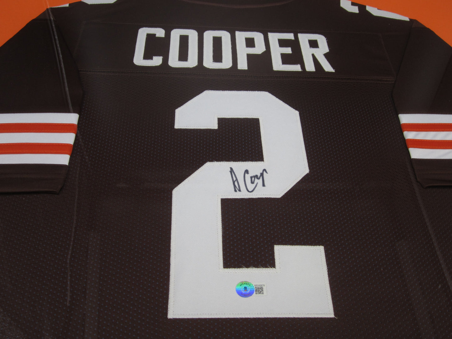 Cleveland Browns Amari Cooper Hand Signed Autographed Brown Jersey Framed & Suede Matted with BECKETT COA