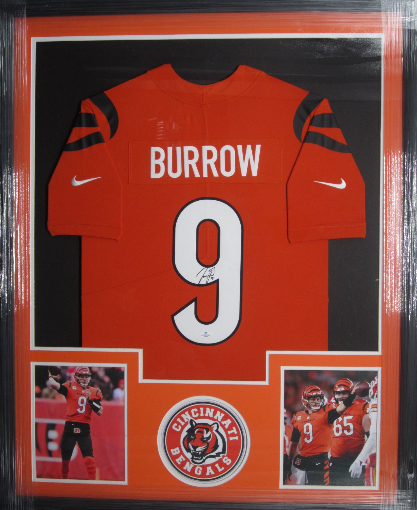 Cincinnati Bengals Joe Burrow Hand Signed Autographed Authentic Orange Jersey Framed & Matted with COA