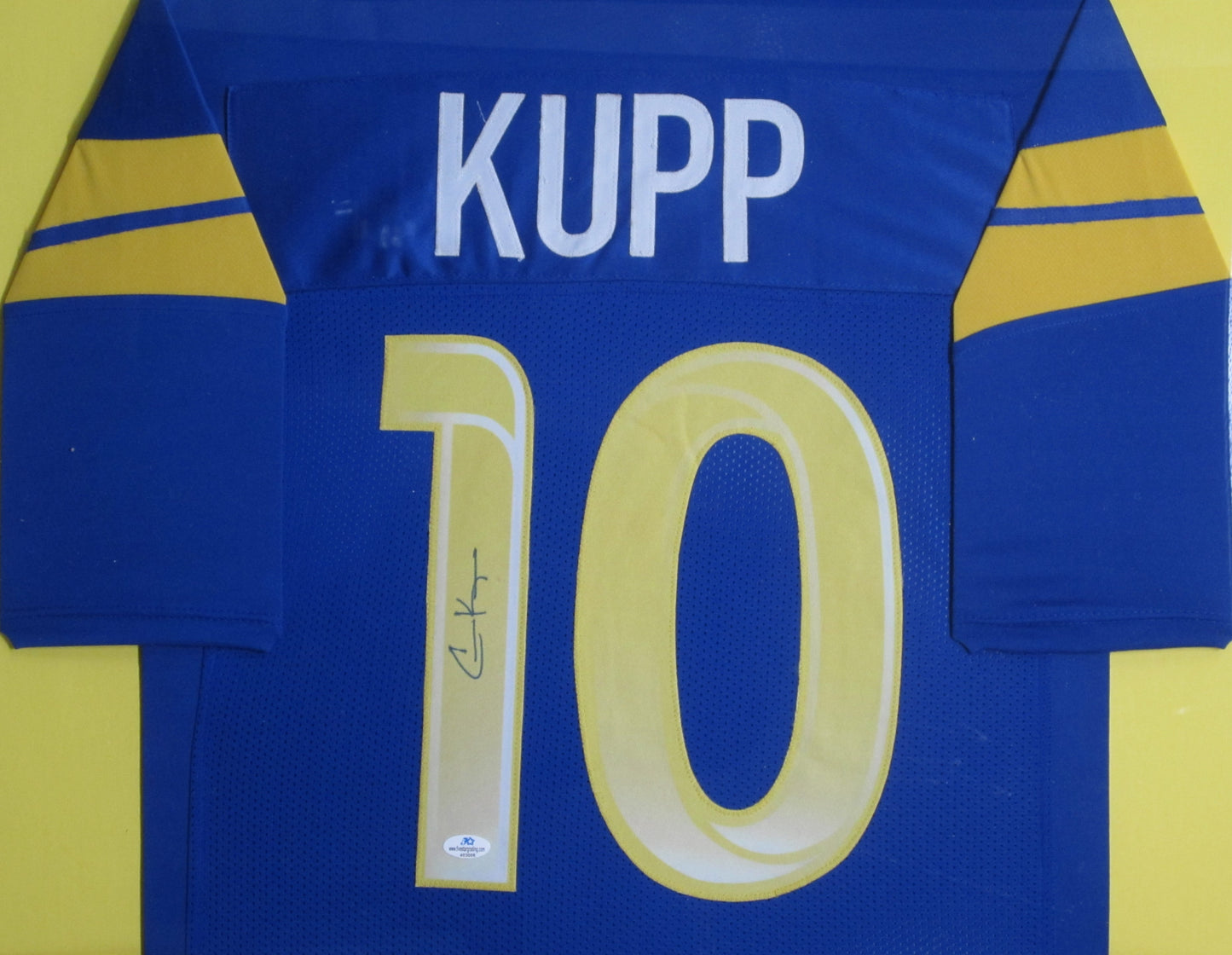 Los Angeles Rams Cooper Kupp Hand Signed Autographed Custom Blue Jersey Framed & Matted with COA