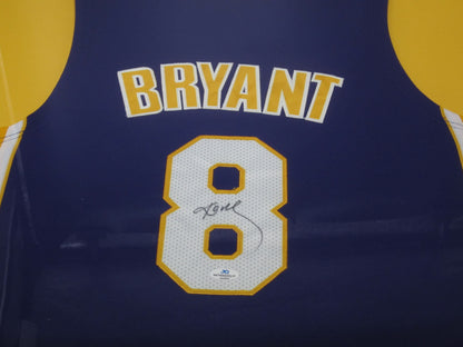 Los Angeles Lakers Kobe Bryant Hand Signed Autographed Custom Blue Jersey Framed & Matted with COA