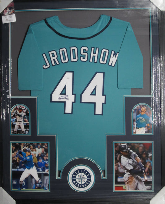 Seattle Mariners Julio "J-Rod" Rodriguez Hand Signed Autographed Custom Teal Jersey Framed & Matted with JSA COA