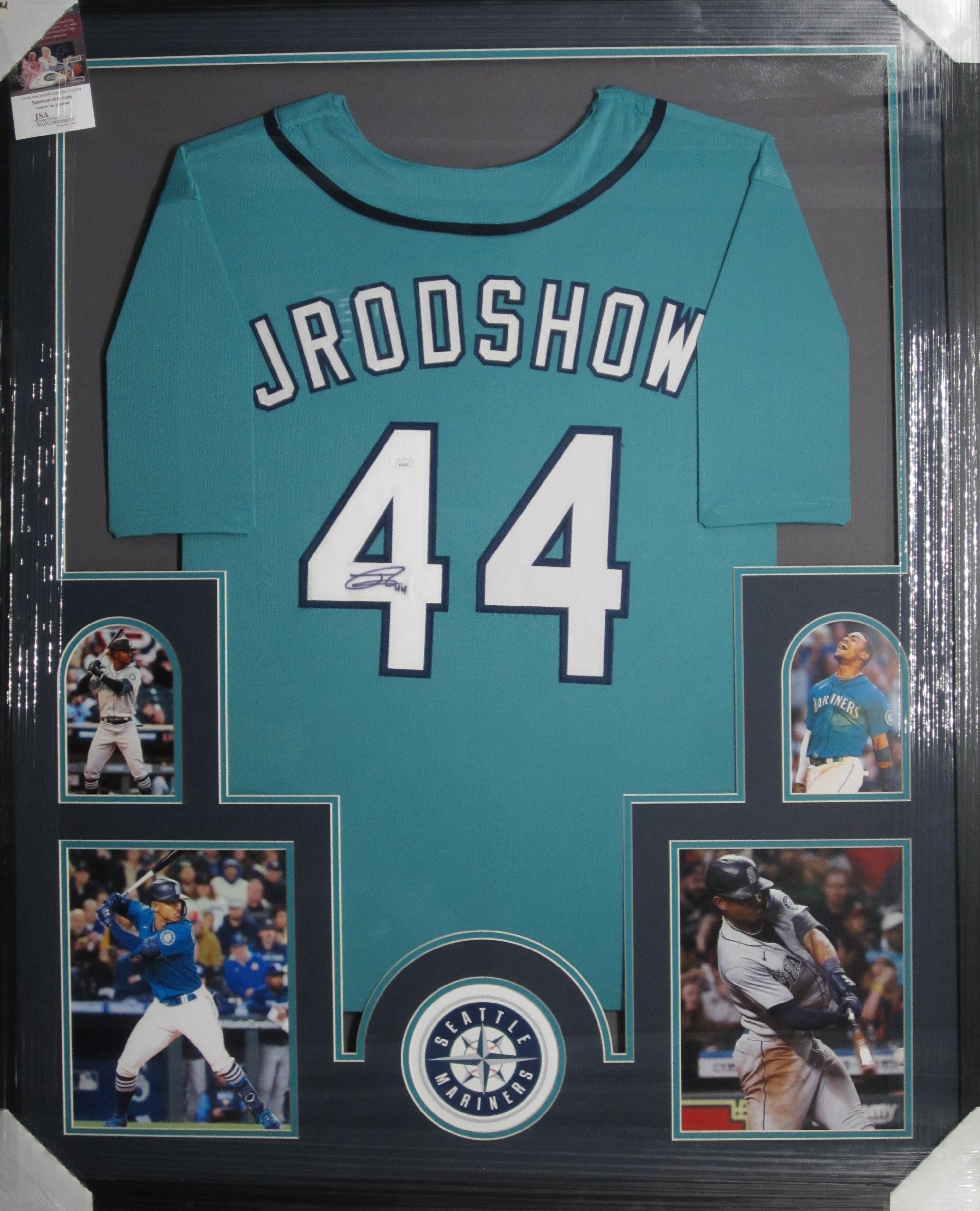 Julio Rodriguez Signed Mariners Custom Framed Jersey Display with