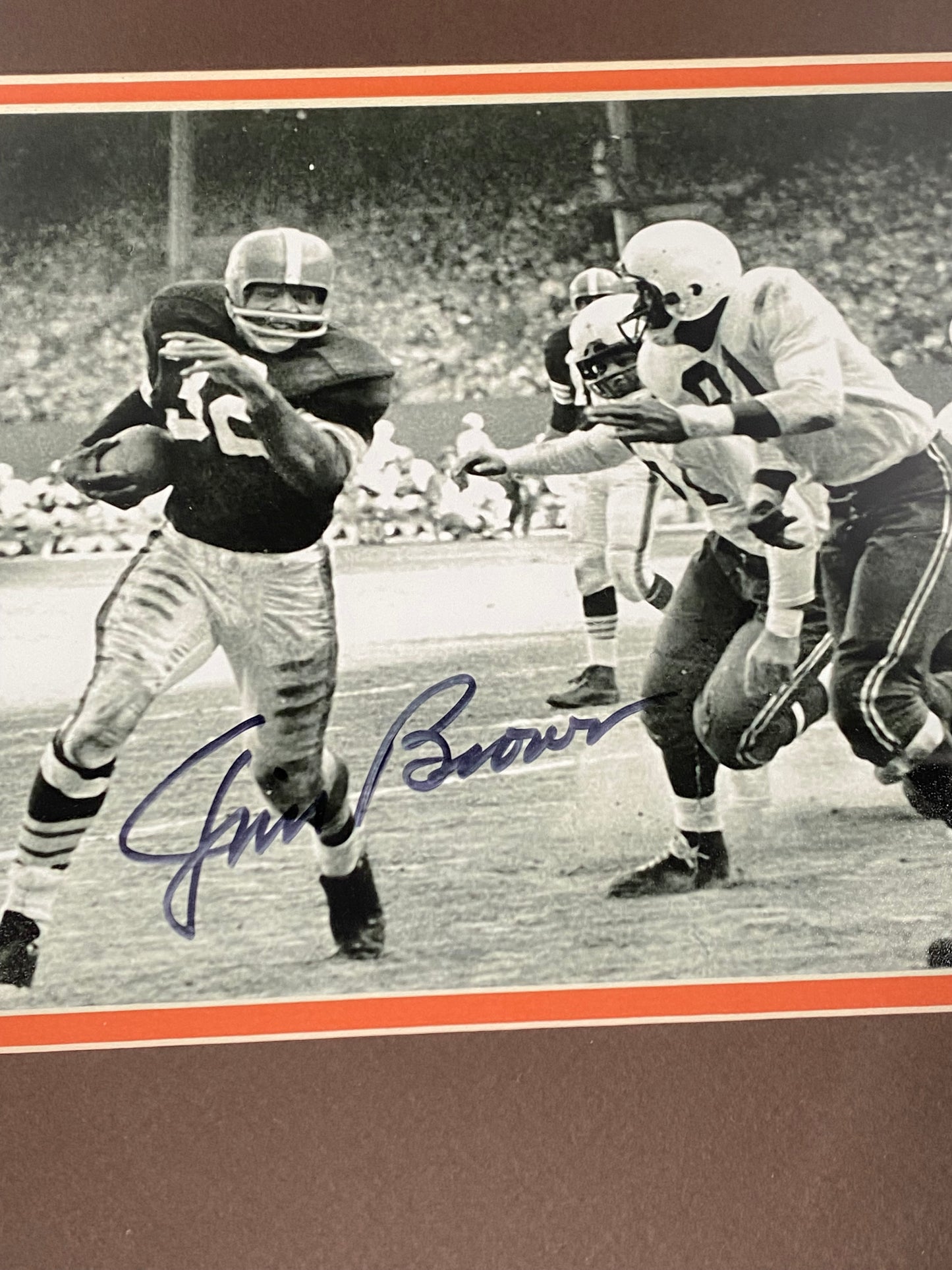 Cleveland Browns Jim Brown Signed 16x20 Photo Framed & Matted with JSA COA