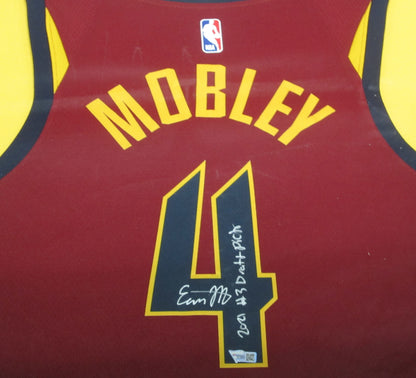 Cleveland Cavaliers Evan Mobley Hand Signed Autographed Authentic Red Jersey with 2021 #3 Draft Pick Inscription Framed & Matted with FANATICS COA