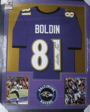 Load image into Gallery viewer, Baltimore Ravens Anquan Boldin Signed Jersey with SB 47 Champs Inscription Framed &amp; Matted with JSA COA