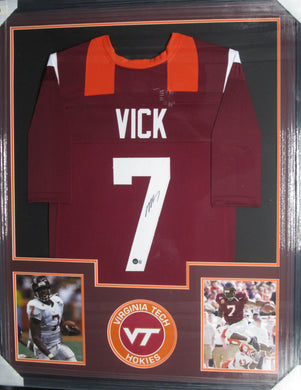 Framed Virginia Tech Hokies Michael Vick Autographed Signed Jersey