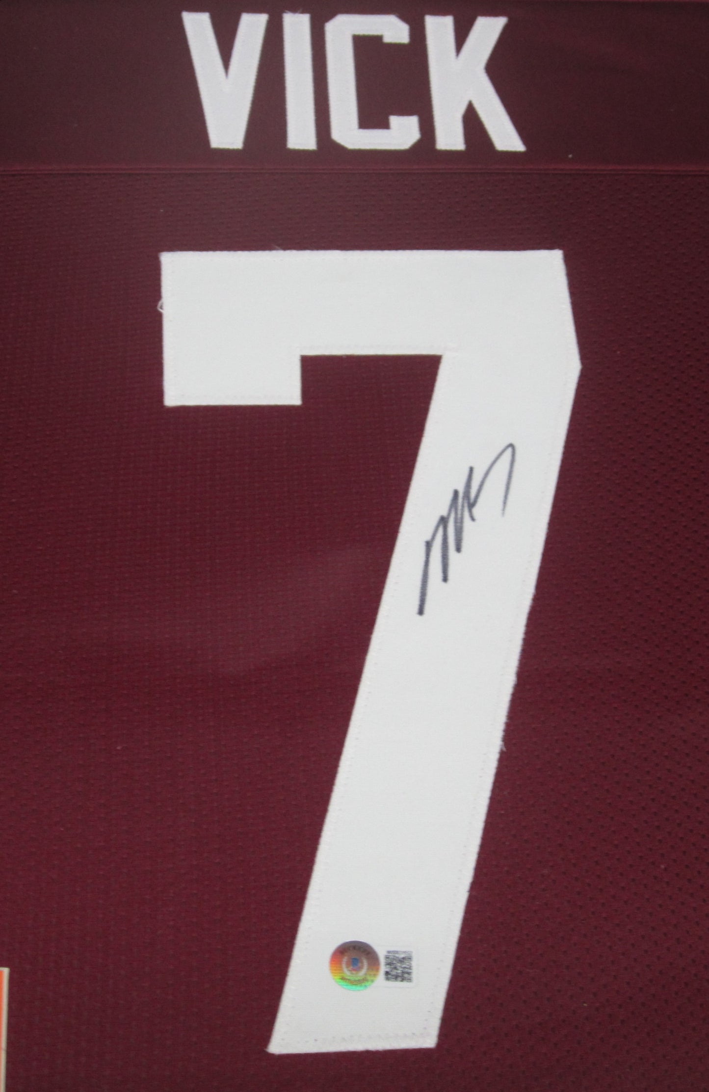 Virginia Tech Hokies Michael Vick Hand Signed Autographed Custom Red Jersey Framed & Matted with BECKETT COA