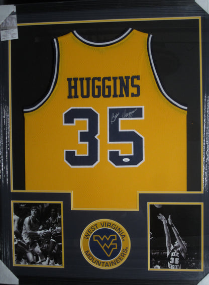 West Virginia Mountaineers Coach Bob Huggins Hand Signed Autographed Custom Gold Jersey Framed & Matted with JSA COA