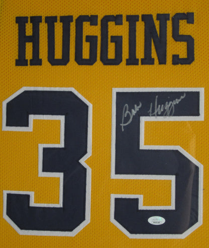 West Virginia Mountaineers Coach Bob Huggins Hand Signed Autographed Custom Gold Jersey Framed & Matted with JSA COA